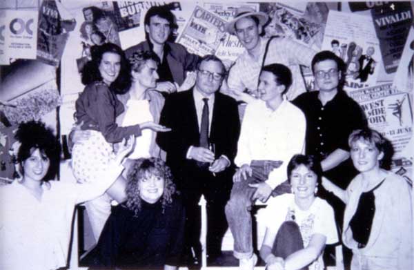 David Hawkesworth with the cast of Godspell 1989