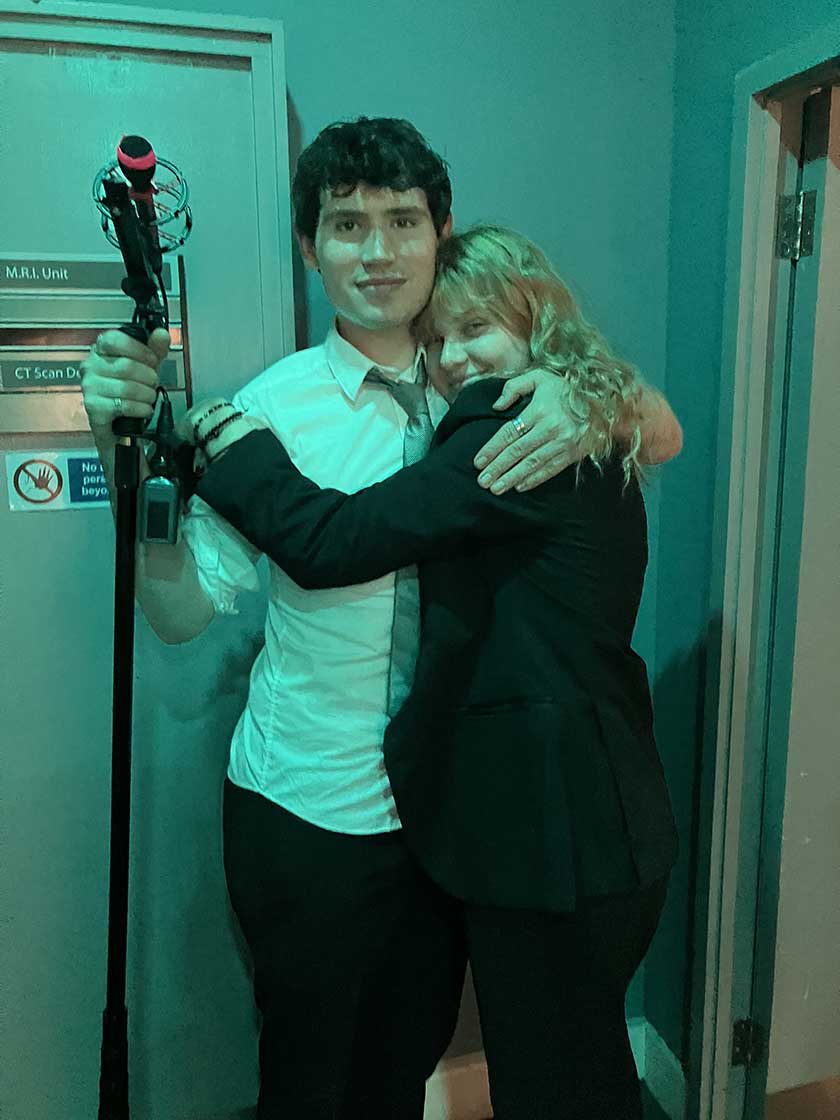 Taking a break for a hug