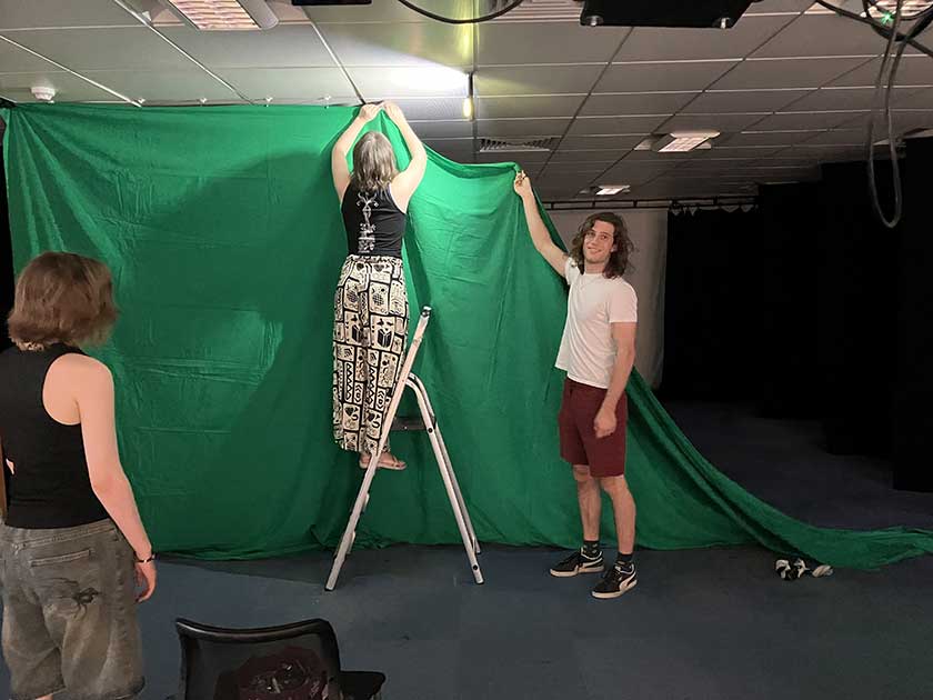 Prepping the green screen