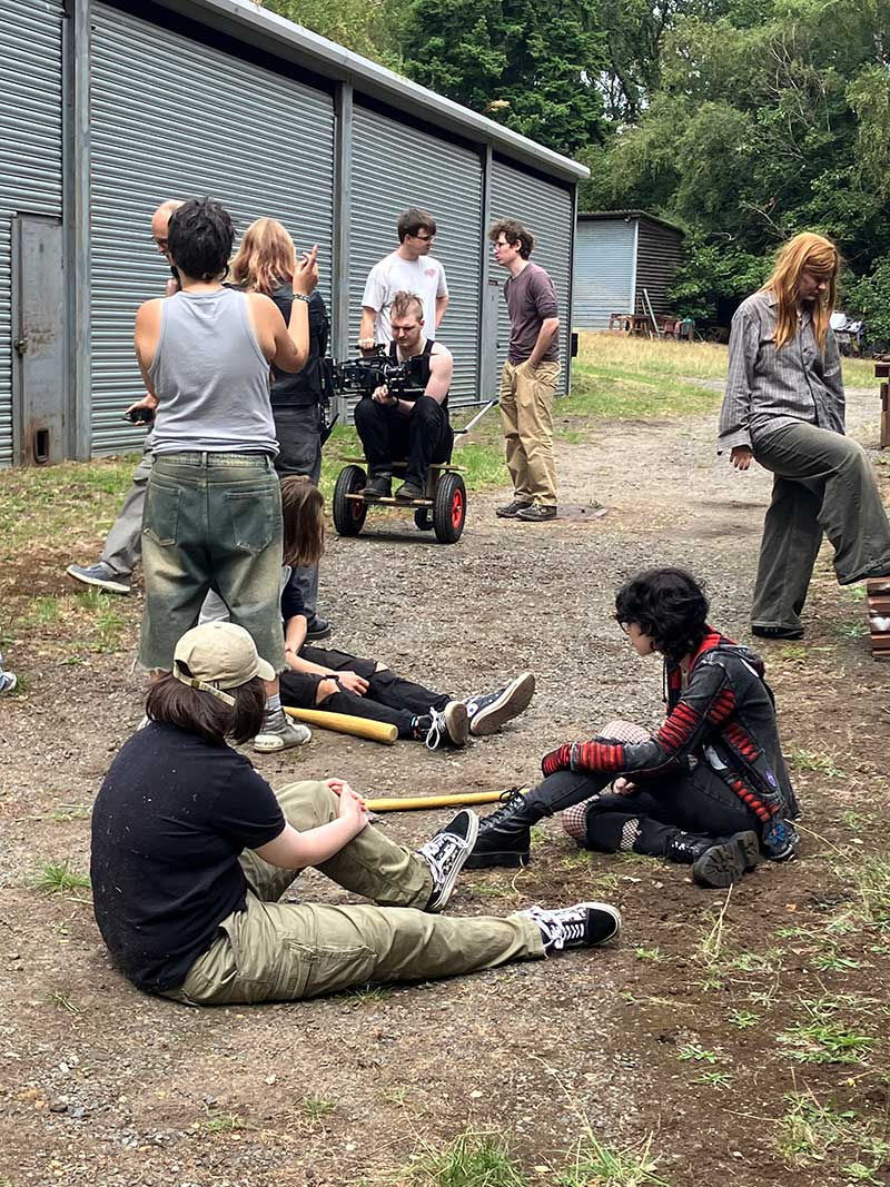 Alex bravely takes to the chariot to film the running shot
