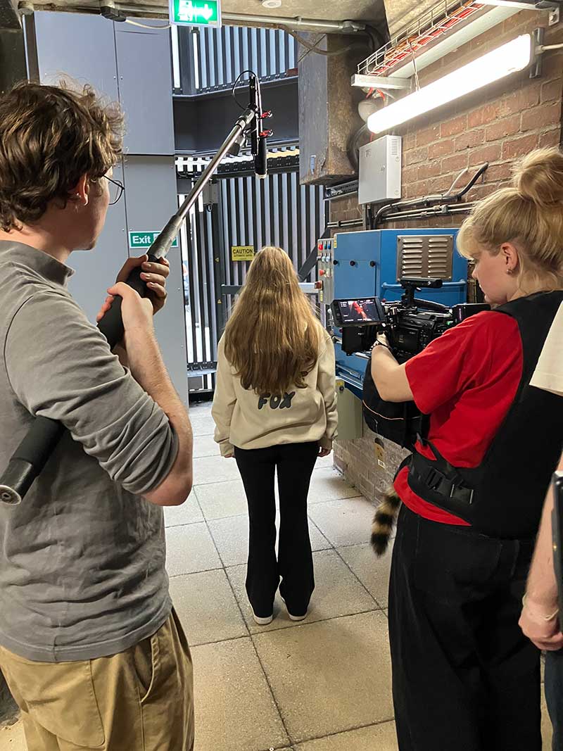 Amber filming her final scene