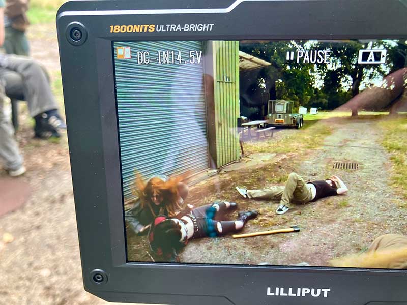 Lettie in full zombie mode taking out Hannah